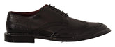 Dolce & Gabbana Black Leather Oxford Wingtip Formal Derby Shoes - Shoes