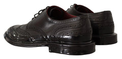 Dolce & Gabbana Black Leather Oxford Wingtip Formal Derby Shoes - Shoes