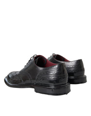 Dolce & Gabbana Black Leather Oxford Wingtip Formal Men Shoes - Shoes