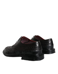 Dolce & Gabbana Black Leather Oxford Wingtip Formal Men Shoes - EU42/US9 - Shoes