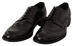 Dolce & Gabbana Black Leather Oxford Wingtip Formal Shoes - EU39/US6 - Shoes