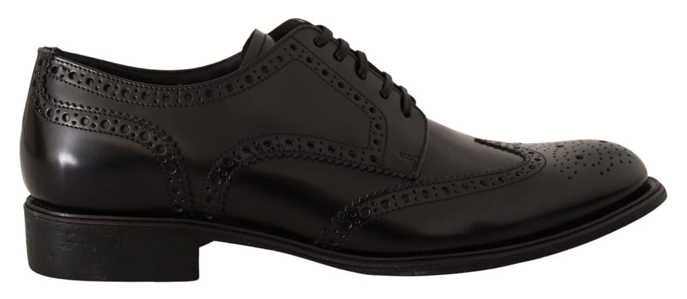 Dolce & Gabbana Black Leather Oxford Wingtip Formal Shoes - EU39/US6 - Shoes