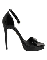 Dolce & Gabbana Black Leather Platform Keira Sandals Shoes - EU36/US5.5 - Sandals