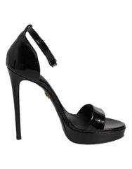 Dolce & Gabbana Black Leather Platform Keira Sandals Shoes - EU36/US5.5 - Sandals