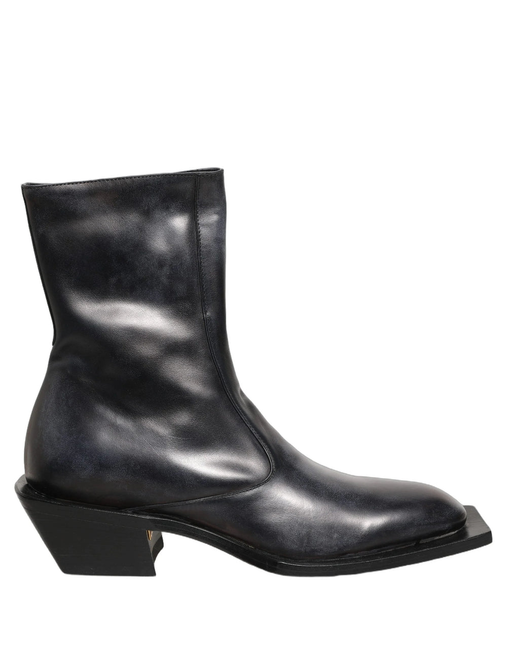 Dolce & Gabbana Svarta Läder Mid-Calf Boots med Glans - EU42/US9