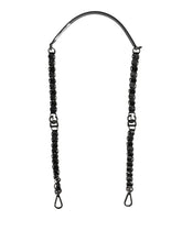 Dolce & Gabbana Black Leather Silver Chain Bag Accessory Shoulder Strap