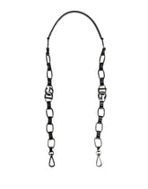 Dolce & Gabbana Zwarte Lederen Zilverkleurige Ketting Tas Accessoire Schouderband - Tas Riemen & Handgrepen