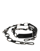 Dolce & Gabbana Black Leather Silver Chain Bag Accessory Shoulder Strap
