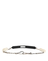 Dolce & Gabbana Black Leather Silver Chain Bag Accessory Shoulder Strap