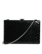 Dolce & Gabbana Black Leather Silver Frame Clutch Mini Crossbody Bag - Cross Body Bags