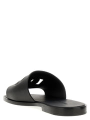 Dolce & Gabbana Black Leather Slides
