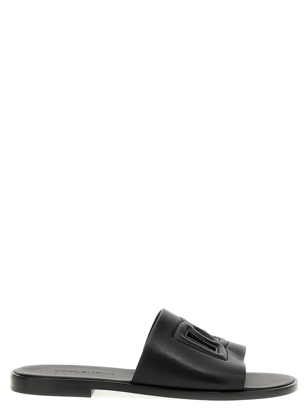 Dolce & Gabbana Black Leather Slides