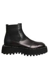 Dolce & Gabbana Black Leather Slip On Chelsea Boots Shoes - EU39/US6