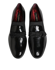 Dolce & Gabbana Black Leather Slip On Dress Men Loafers Shoes