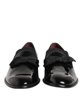 Dolce & Gabbana Black Leather Slip On Dress Men Loafers Shoes - EU44/US11