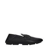 Dolce & Gabbana Black Leather Slip-On Loafers