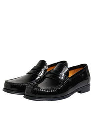 Dolce & Gabbana Black Leather Slip On Loafers Dress Shoes - EU41.5/US8.5 - Flats