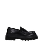 Dolce & Gabbana Black Leather Slip-On Loafers - EU39.5/US6.5