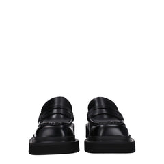 Dolce & Gabbana Black Leather Slip-On Loafers - EU39.5/US6.5 - Flats