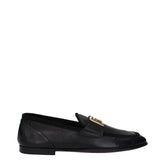 Dolce & Gabbana Black Leather Slip-On Loafers - EU40/US7
