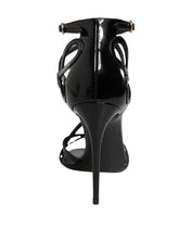 Dolce & Gabbana Black Leather Stiletto Heel Sandals Shoes - EU35/US4.5 - Heels