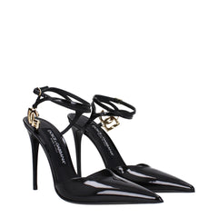 Dolce & Gabbana Black Leather Stiletto Heels Sandals - EU35.5/US5.5