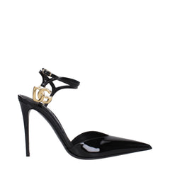 Dolce & Gabbana Black Leather Stiletto Heels Sandals - EU35.5/US5.5