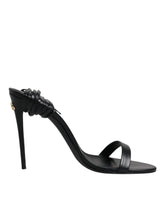 Dolce & Gabbana Black Leather Stiletto Heels Sandals Shoes - EU37/US6.5 - Sandals