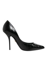Dolce & Gabbana Black Leather Stiletto High Heels Pumps Shoes - EU37/US6.5