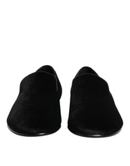 Dolce & Gabbana Black Leather Suede Slip On Loafers Dress Shoes - EU41/US8