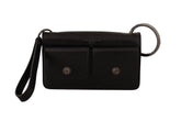 Dolce & Gabbana Black Leather Wristlet Mini Bag Card Bill Wallet - Clutch Bags