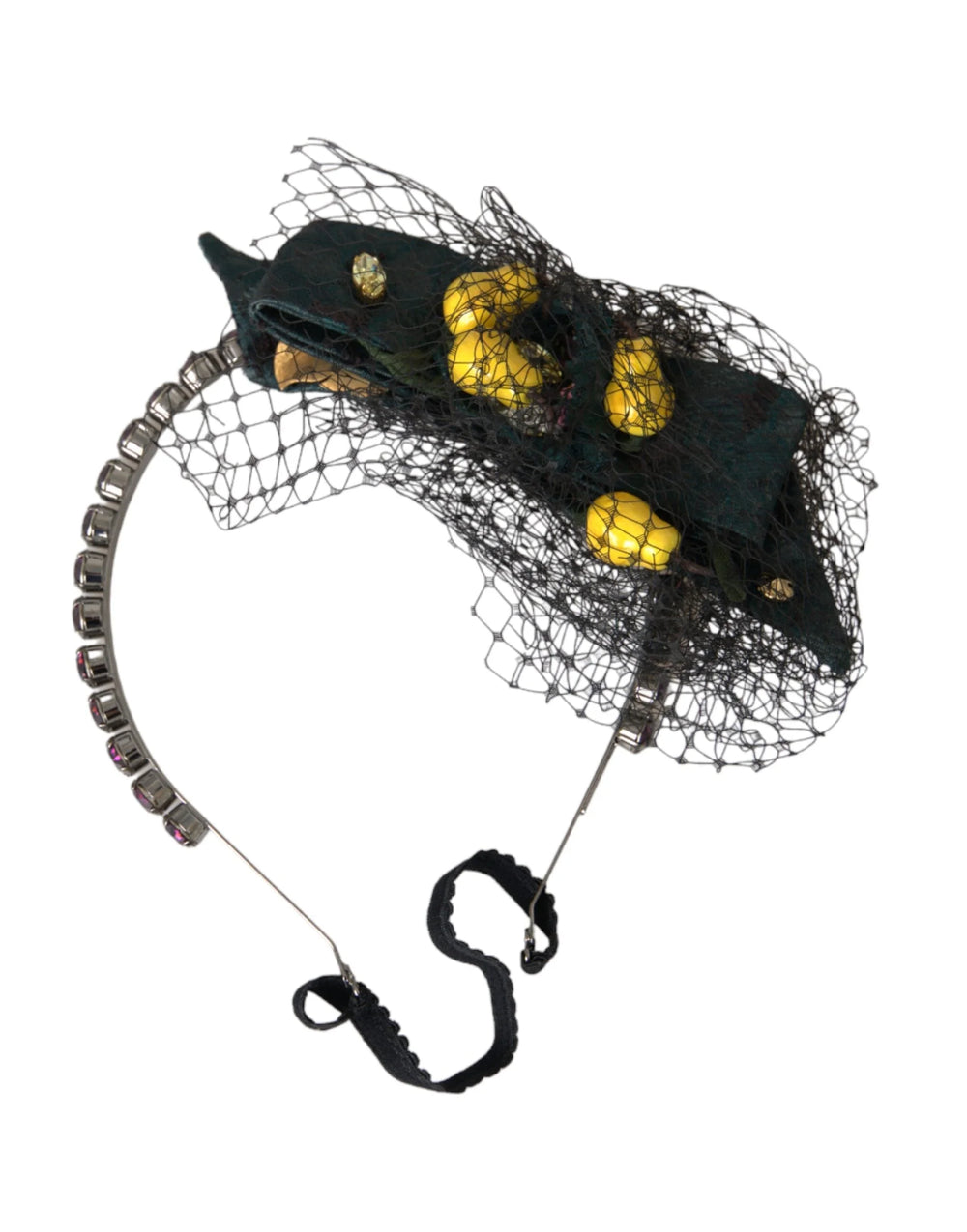 Dolce & Gabbana Black Lemons Sicily Purple Crystal Net Headband Diadem - Headbands