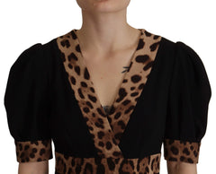 Dolce & Gabbana Black Leopard A-line Knee Length Dress - IT38|XS - Dresses