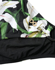 Dolce & Gabbana Black Lily Print Swimwear Bottom Beachwear Bikini - IT4 | L - Classic Bikinis