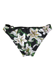 Dolce & Gabbana Black Lily Print Swimwear Bottom Beachwear Bikini - IT4 | L - Classic Bikinis