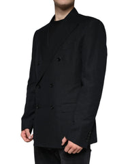 Dolce & Gabbana Black Linen Double Breasted Dress Blazer - IT54 | XL - Sport Jackets