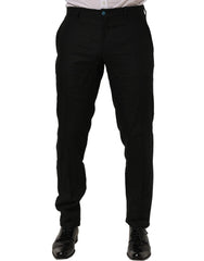 Dolce & Gabbana Black Linen Skinny Leg Dress Trouser Pants - IT48 | M