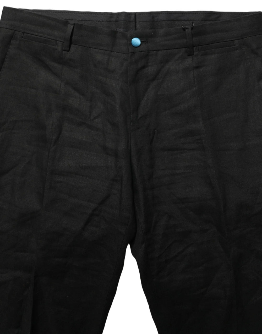 Dolce & Gabbana Black Linen Skinny Leg Dress Trouser Pants - IT48 | M
