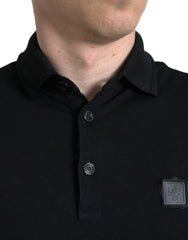 Dolce & Gabbana Black Logo Collared Short Sleeve T-shirt - IT46 | S - Polos