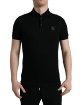 Dolce & Gabbana Black Logo Collared Short Sleeve T-shirt - IT46 | S - Polos