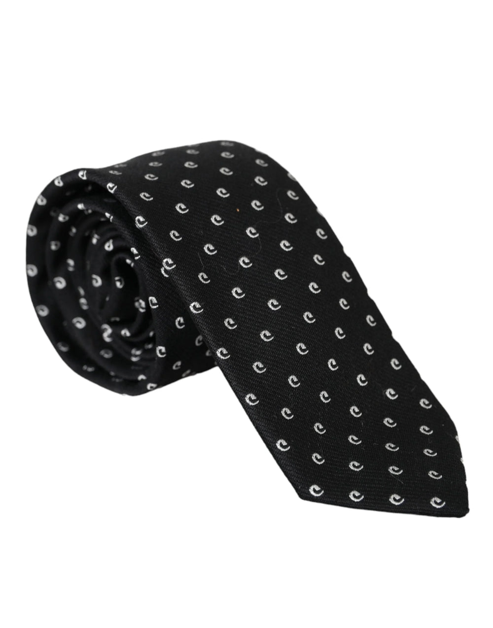 Dolce & Gabbana Black Logo Cotton Blend Adjustable Tie - Neckties
