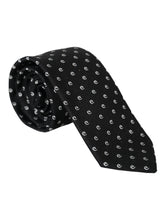 Dolce & Gabbana Black Logo Cotton Blend Adjustable Tie - Neckties