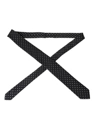 Dolce & Gabbana Black Logo Cotton Blend Adjustable Tie - Neckties