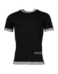 Dolce & Gabbana Black Logo Cotton Crew Neck Men Tee T-shirt - T-Shirts