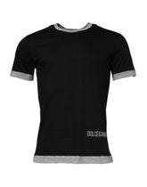 Dolce & Gabbana Black Logo Cotton Crew Neck Men Tee T-shirt - T-Shirts