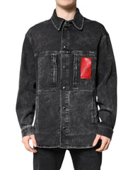 Dolce & Gabbana Black Logo Cotton Stretch Denim Jacket - IT52 | XL - Trucker Jackets