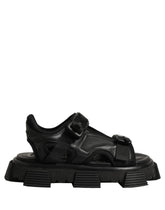 Dolce & Gabbana Black Logo Detailed Men Chunky Sandals Shoes - EU44/US11