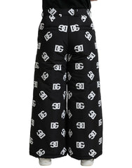 Dolce & Gabbana Black Logo DG Print Wide Leg Pants - IT48 | M - Trousers