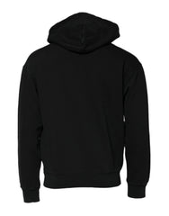 Dolce & Gabbana Black Logo Full Zip Hooded Men Sweatshirt Sweater - IT44 | XS - Hoodies