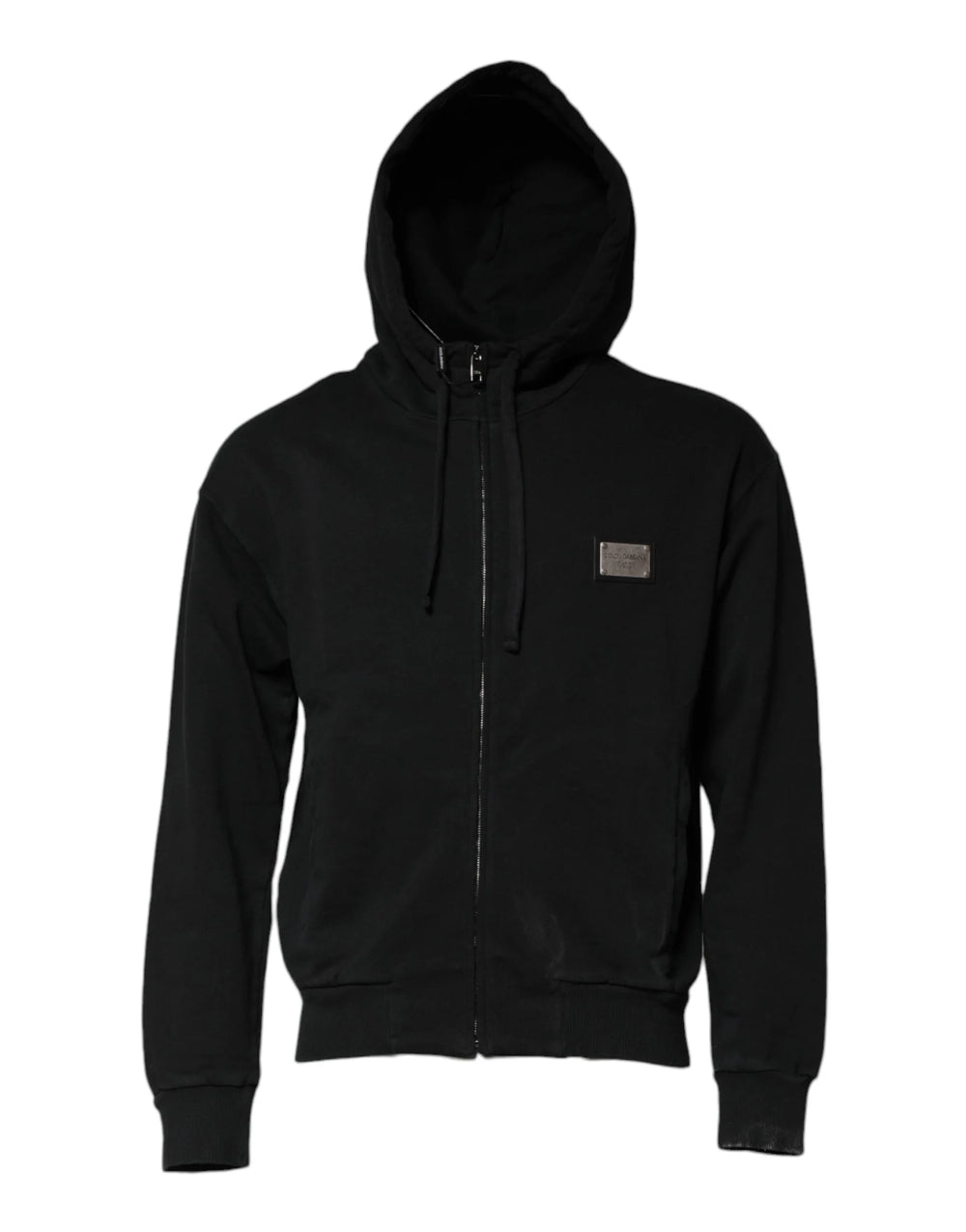 Dolce & Gabbana Black Logo Full Zip Hooded Men Sweatshirt Sweater - IT44 | XS - Hoodies